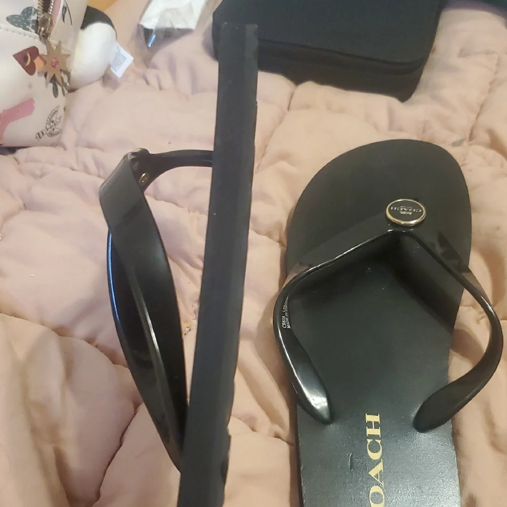 Coach Black Sandals with Gold Accents - Picture 11 of 11